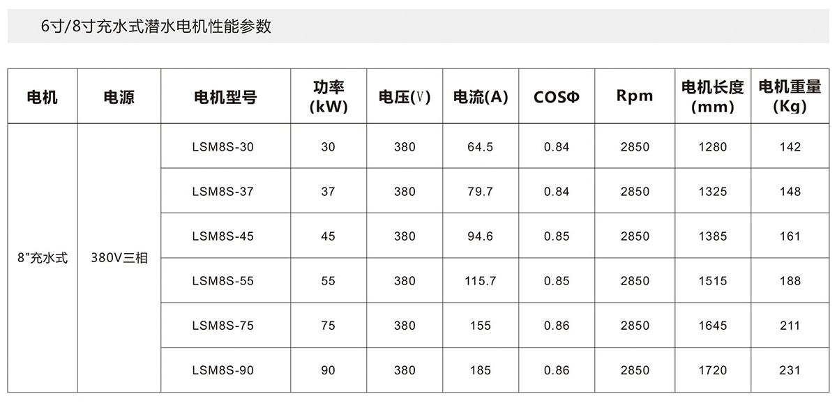 8寸充水式潛水電機(jī)(圖2)